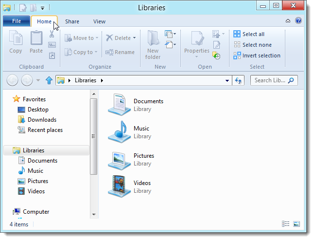 Search Ribbon Using the New Windows Explorer Ribbon in Windows 8
