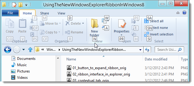 Using the New Windows Explorer Ribbon in Windows 8
