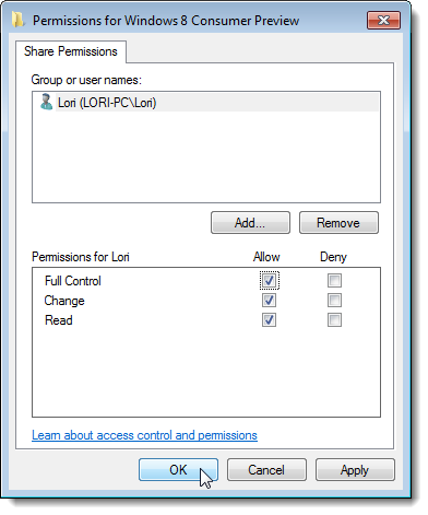 Transfer Files Between a Windows 8 PC and a Windows 7 PC