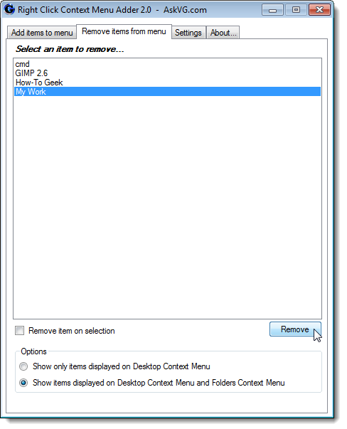 Add Multiple Types of Items to the Desktop Context Menu in Windows 7 or 8