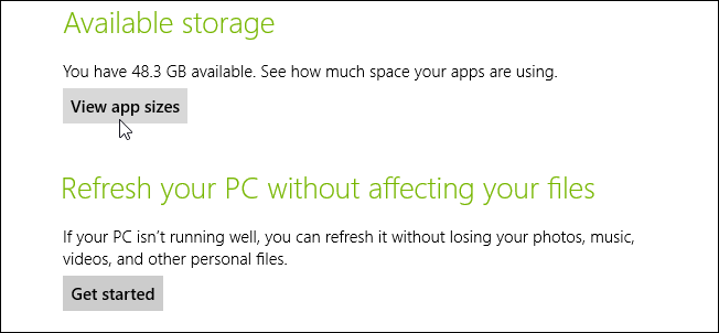 Beginner: How to See Used Drive Space for Metro Apps in Windows 8