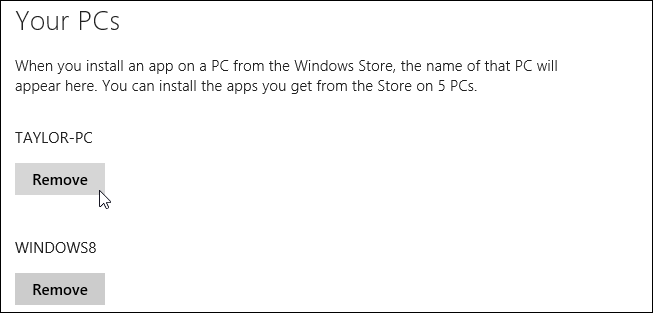 How To Remove Authorized PCs from Your Windows Store Account