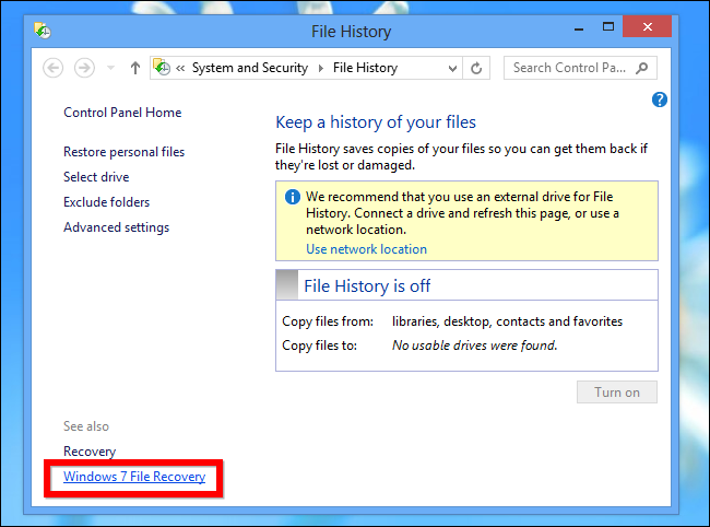 How to Use Windows 7's Backup Tools in Windows 8