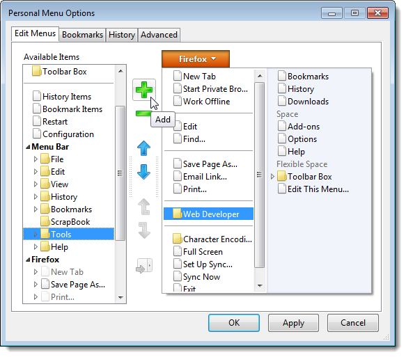 How to Customize the Items on the Orange Firefox Menu
