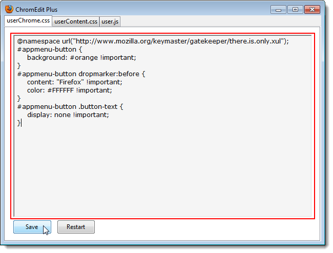 How to Customize the Appearance of the Orange Firefox Menu Button
