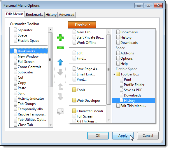 How to Customize the Items on the Orange Firefox Menu