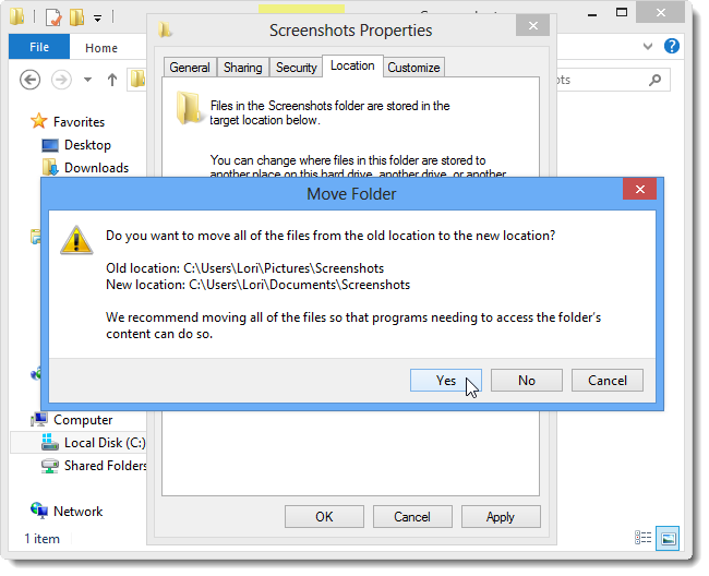 Screenshots File Missing How to Change the Location of the Default Screenshot Folder in Windows ...
