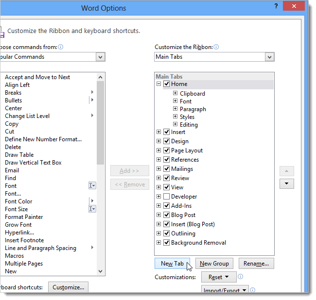 How to Create a Customized Tab on the Microsoft Office Ribbon