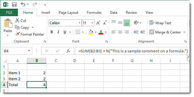 Add Comments to Formulas and Cells in Excel 2013