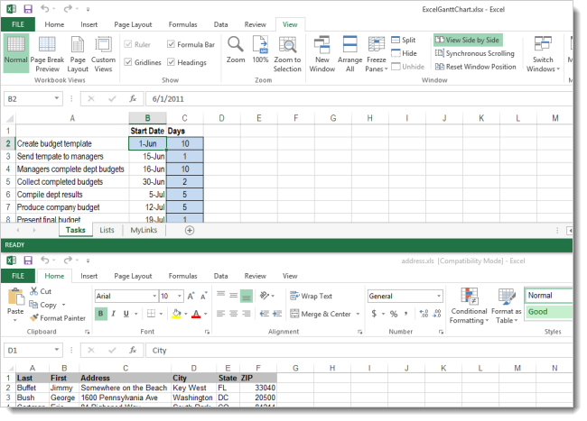 How to View Spreadsheets Side-by-Side in Separate Windows in Excel