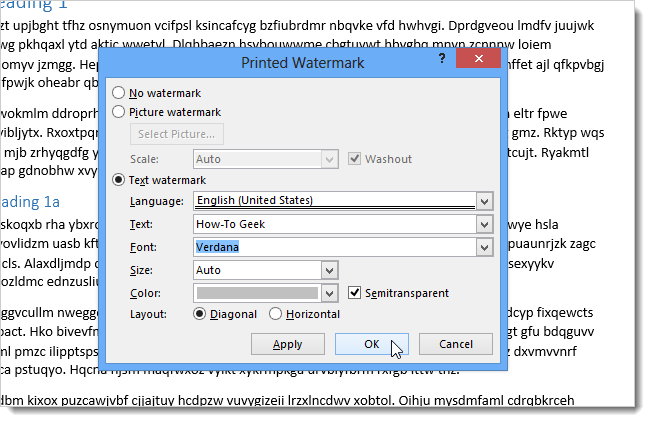 How to Add a Watermark to a Document in Word 2013