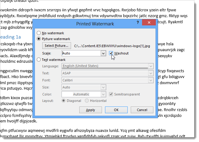 How to Add a Watermark to a Document in Word 2013