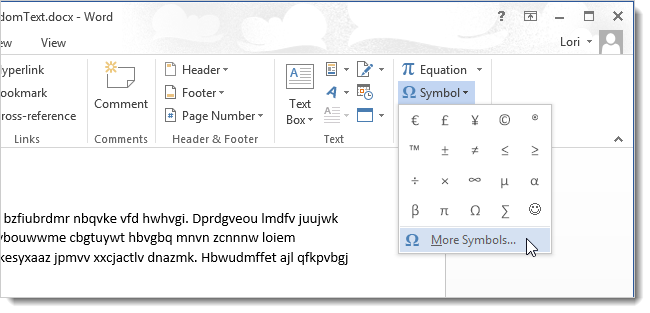 Syntax Word Symbol How to Use Symbols in Word 2013