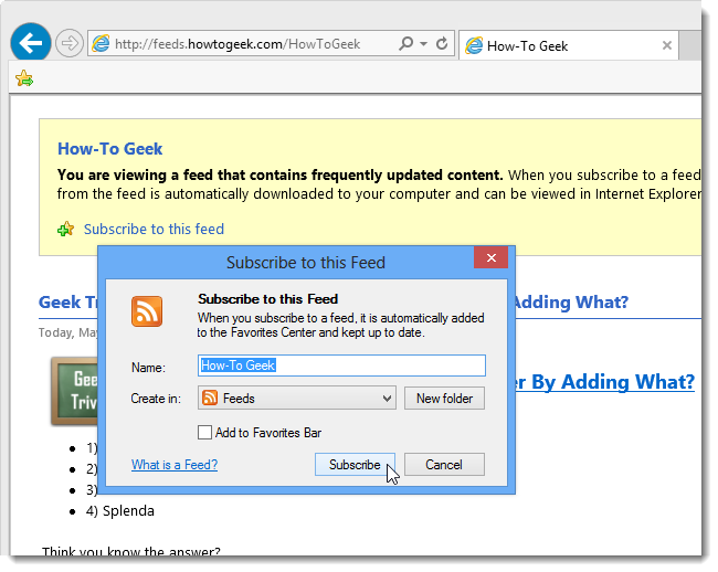 Share RSS Feeds Between Internet Explorer and Outlook Using the Common ...