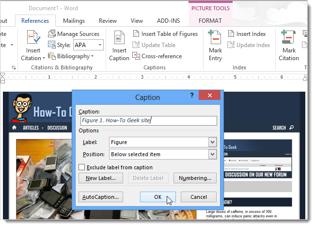 Edit Caption Word How to Add a Caption to an Image in Word 2013