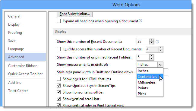 How to Change the Ruler Measurement Unit in Microsoft Word 2013
