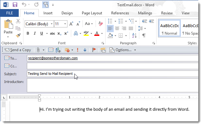 How to Send a Word Document as the Body of an Email Message