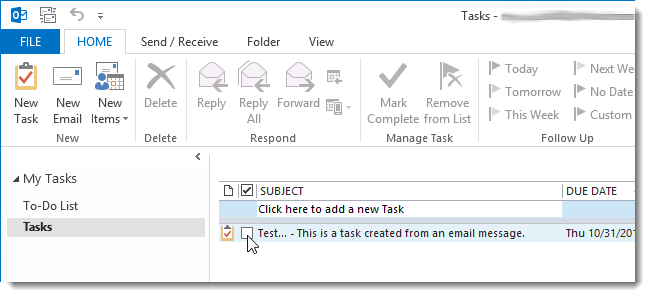 How to Create a Task From an Email Message in Outlook 2013