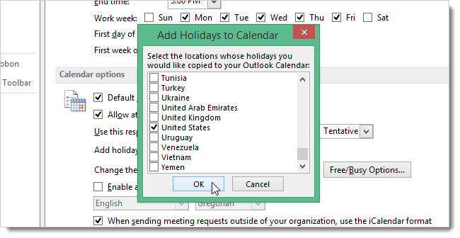 How to Add Holidays to Your Calendar in Outlook 2013
