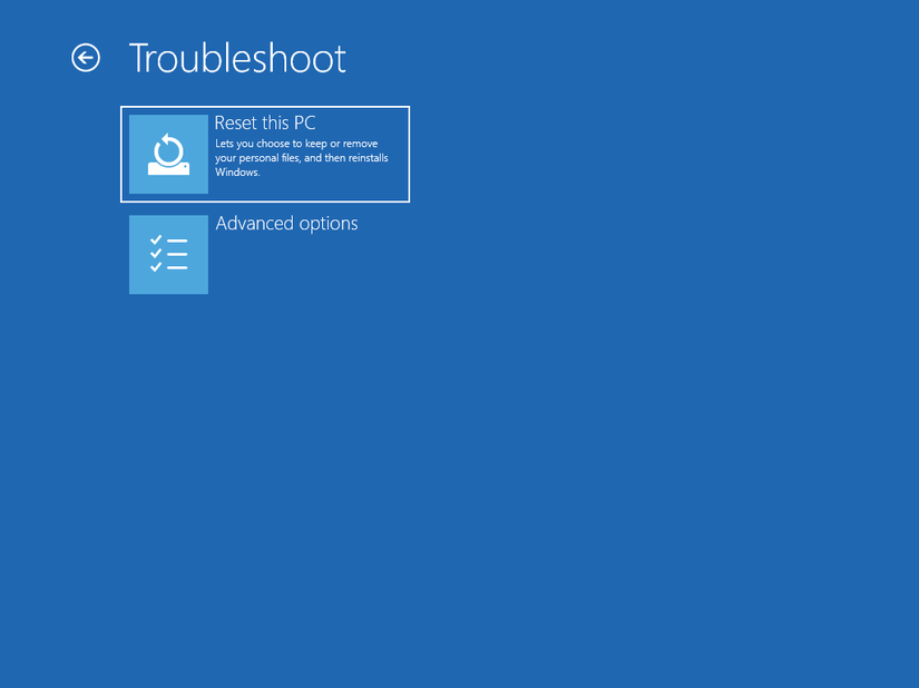 advanced boot options troubleshoot
