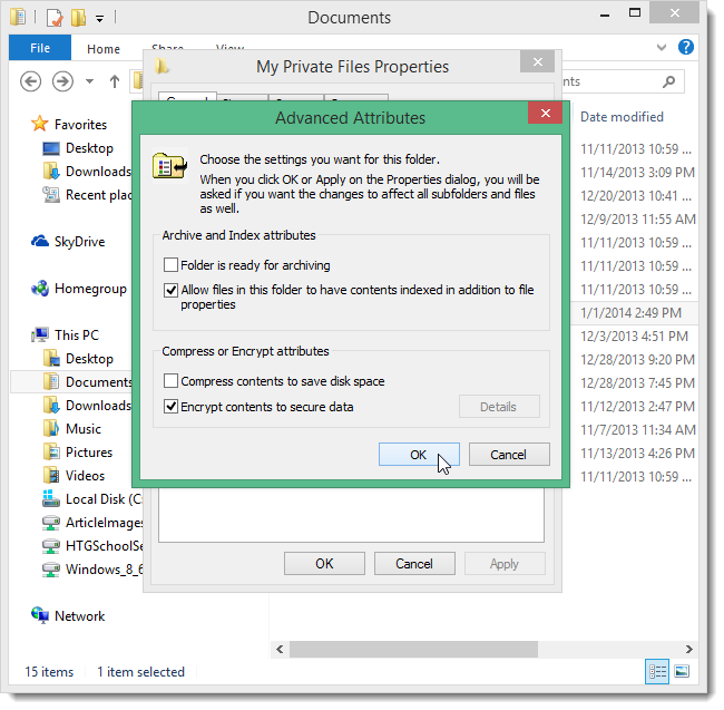 How to Encrypt Files and Folders in Windows 8.1 Pro Using EFS