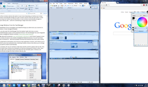 Three windows side-by-side in Windows.