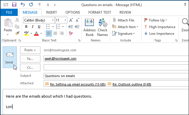 How to Forward Multiple Email Messages to a Single Recipient in Outlook ...