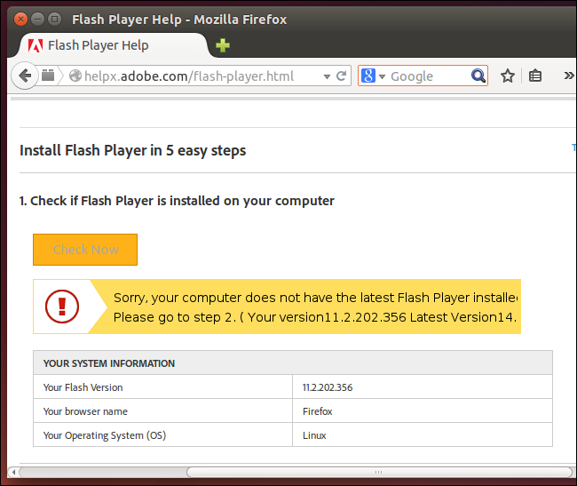 Flash Player Outdated Using Firefox on Linux? Your Flash Player is Old and Outdated!