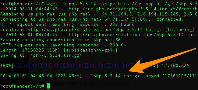 How to Download PHP Source from the Terminal with Wget