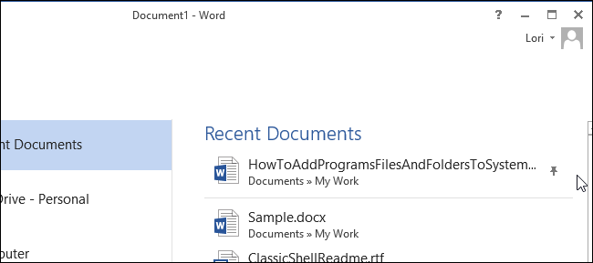 Pinned Files How to Pin Most-Used Files and Folders to the Open Screen in Office 2013