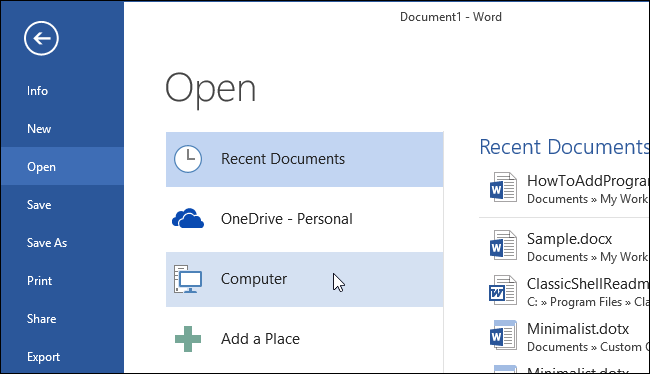 How to Pin Most-Used Files and Folders to the Open Screen in Office 2013