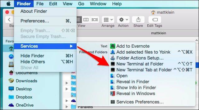How to Open Terminal in the Current OS X Finder Location