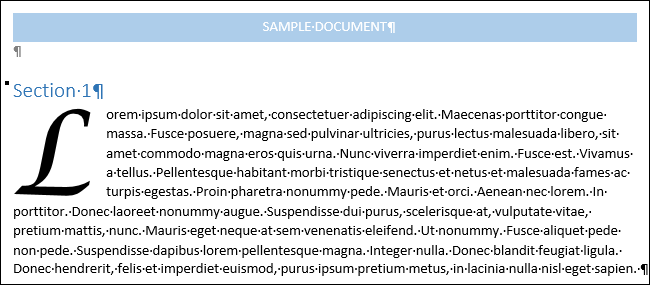 How to Create a Drop Cap in Word 2013
