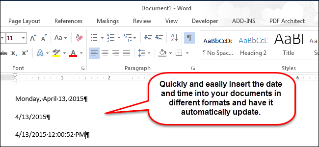 How to Easily Insert the Formatted Date and Time in Microsoft Word