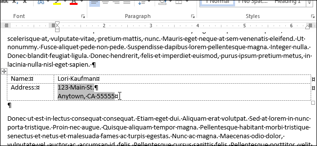 How to Insert the User Information into a Word Document