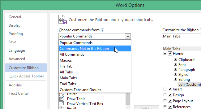 How to Customize Existing Tabs on the Ribbon in Office 2013