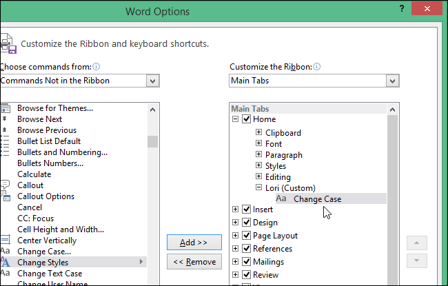 How to Customize Existing Tabs on the Ribbon in Office 2013