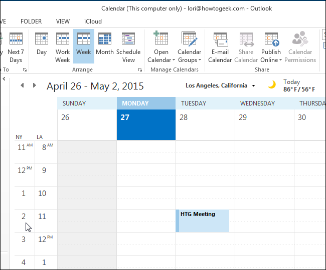How to Add a Second Time Zone to Your Calendar in Outlook