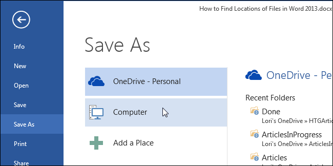 How to Find Locations of Files in Word