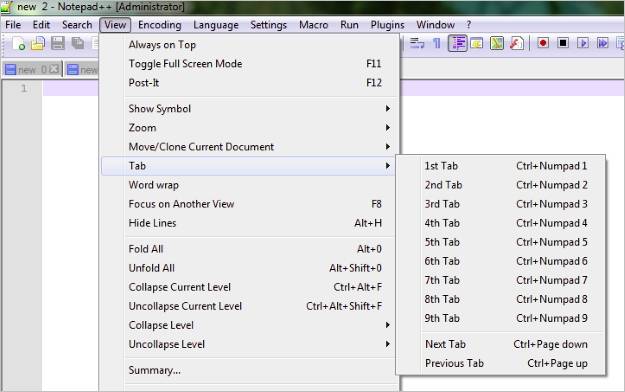 Does Notepad++ Support Switching Between Tabs Using Numbers?