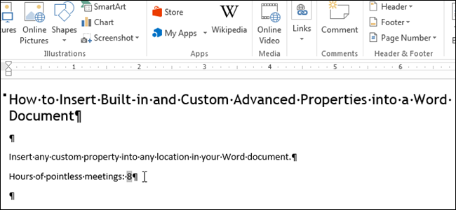 How to Insert Built-in and Custom Advanced Properties into a Word Document