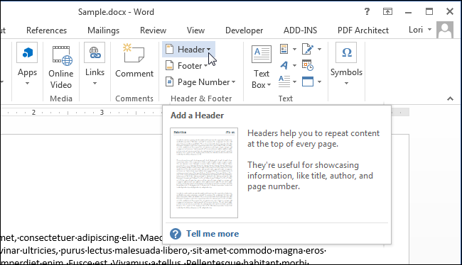 How to Add a Header or Footer to a Word Document