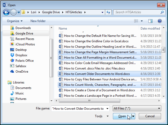 How to Open Multiple Word Documents at Once