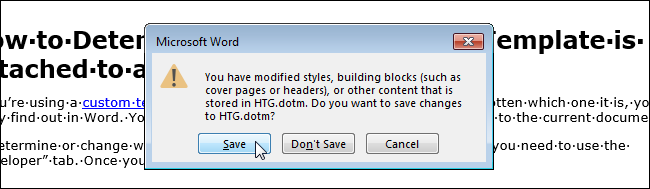 How to Determine and Change Which Template is Attached to a Word Document