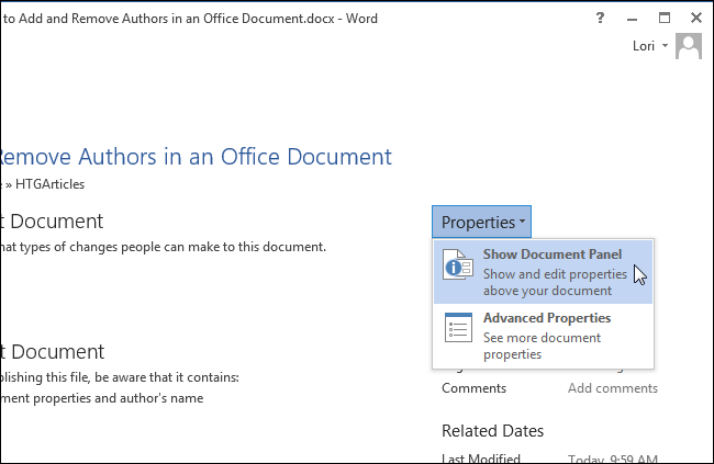 How to Add and Remove Authors in an Office Document