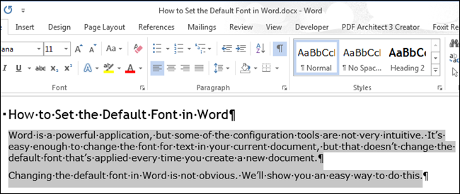 How to Set the Default Font in Word