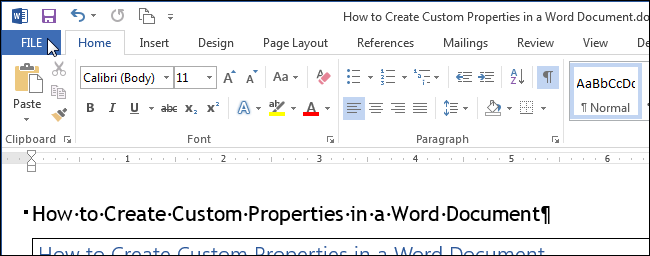 How to Create Custom Properties in a Word Document