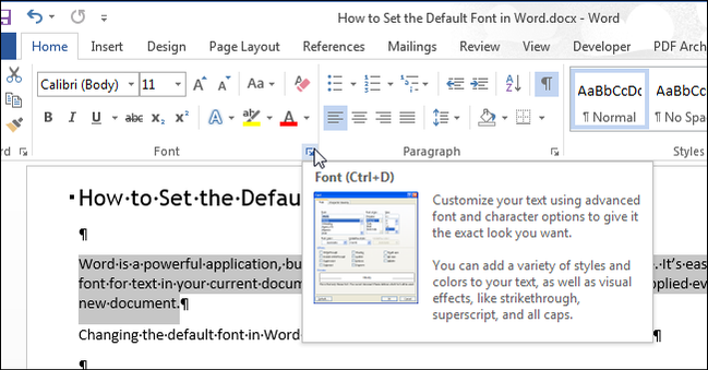 How to Set the Default Font in Word