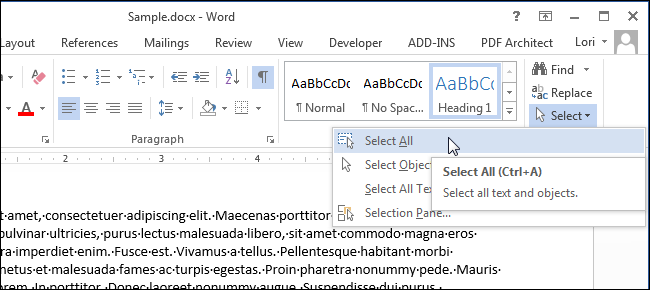 How to Quickly and Easily Select Blocks of Content in Word