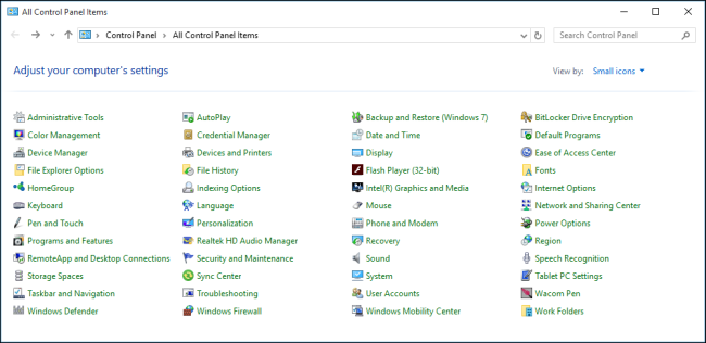 What is Different About the Windows 10 Control Panel, So Far